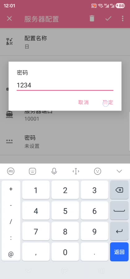 填密码 1234